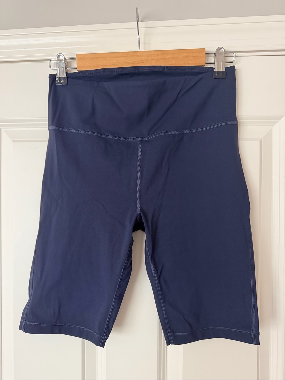 Athleta Navy Blue High-Rise Bike Shorts